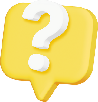 Yellow question mark 3D icon sign.